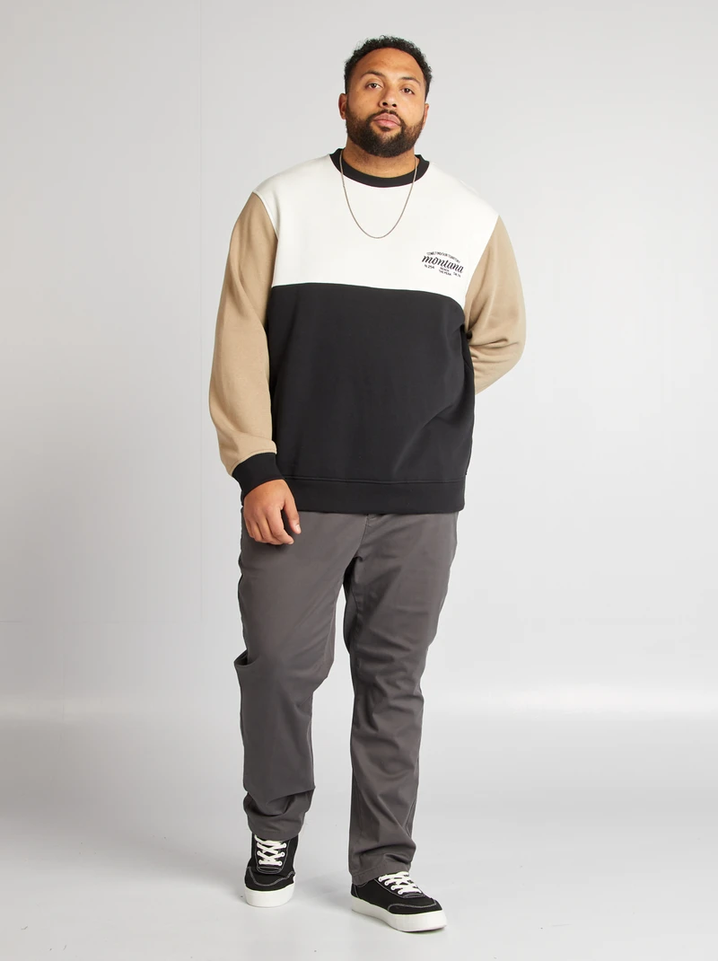 block-color effects fleece sweatshirt